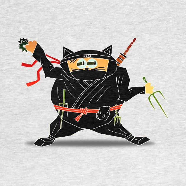 Cat Ninja, Kitten Ninja Cartoon by DimDom